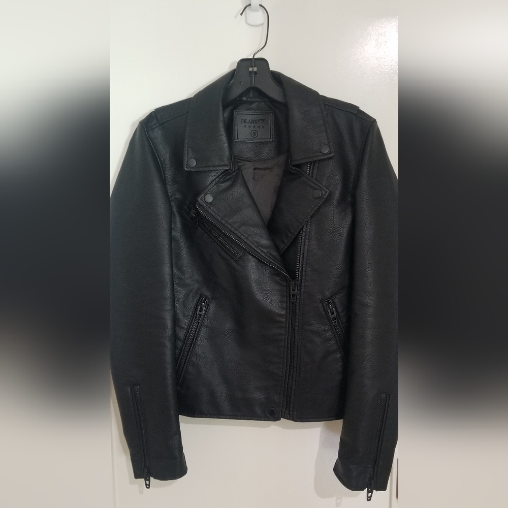 Blank NYC faux leather moto jacket